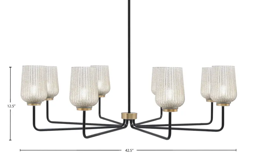 Sandia 8-Light Chandelier with Silver Textured Glass - Image 2