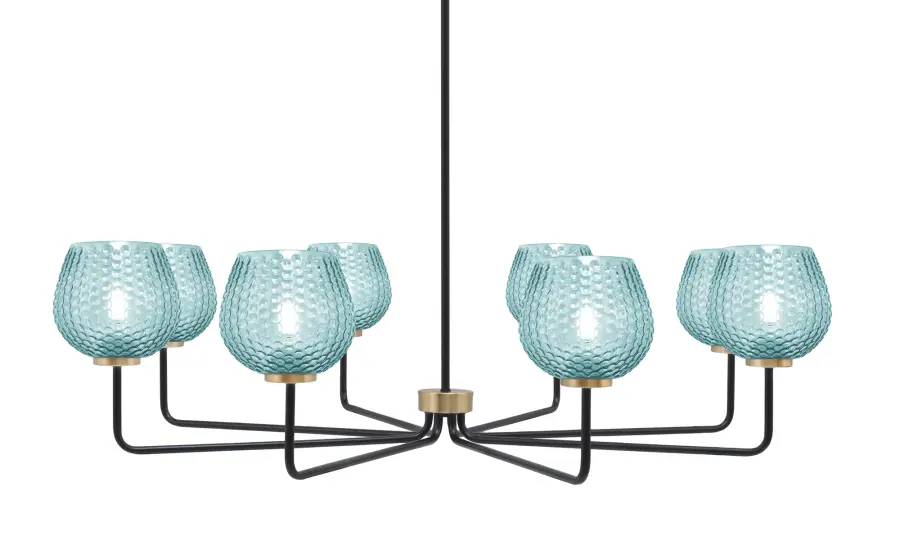 Sandia 8-Light Chandelier with Turquoise Glass - Image 1