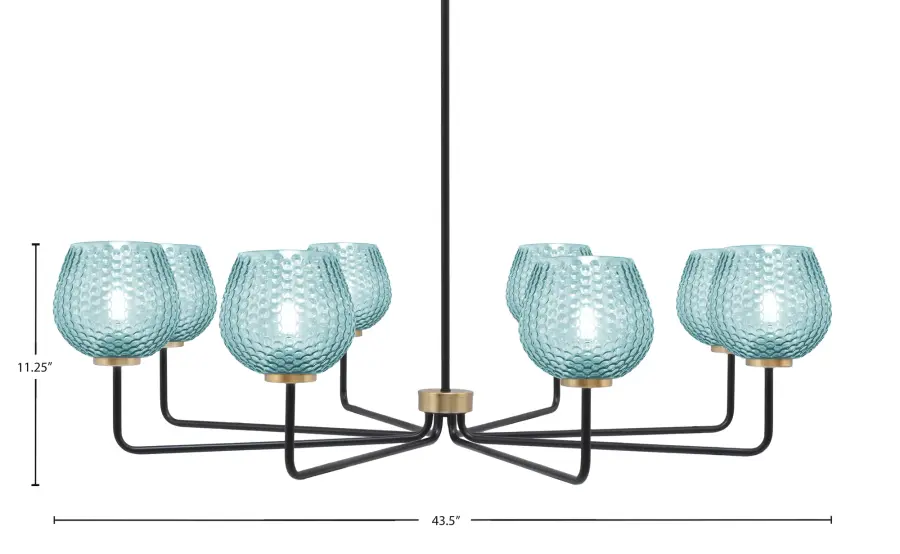 Sandia 8-Light Chandelier with Turquoise Glass - Image 2
