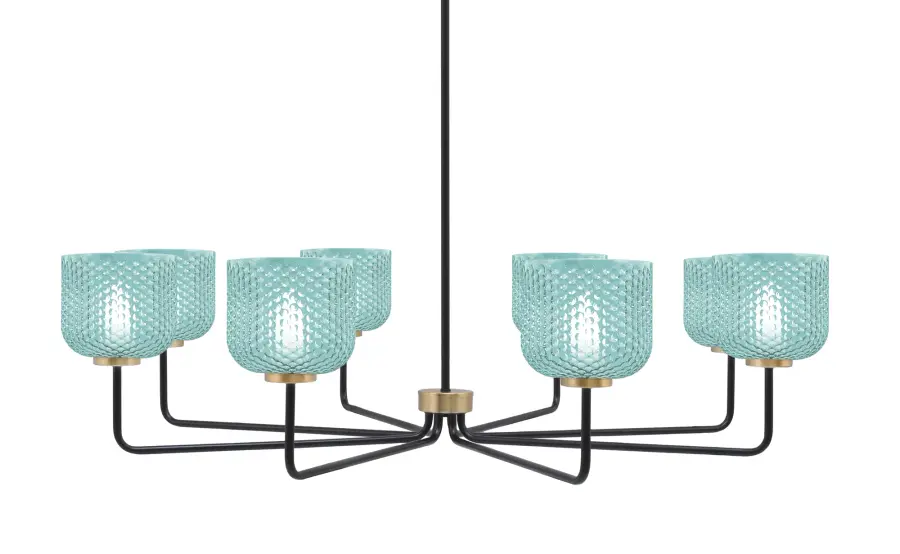 Sandia 8 Light Chandelier with Turquoise Glass - Image 1