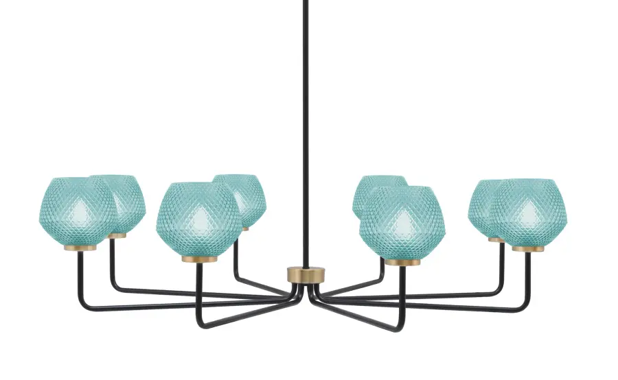 Sandia 8-Light Chandelier with Turquoise Glass - Image 1