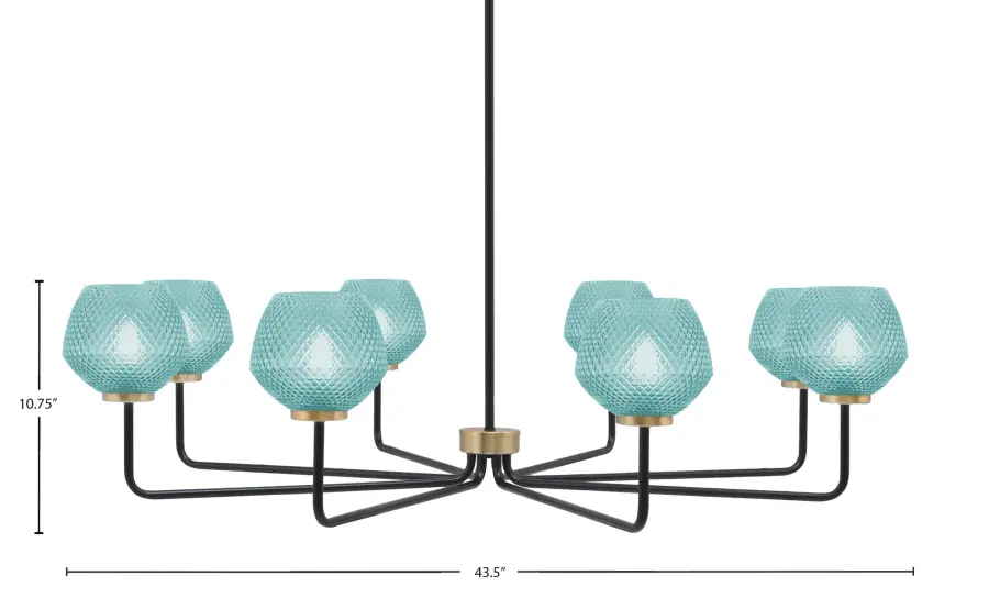Sandia 8-Light Chandelier with Turquoise Glass - Image 2