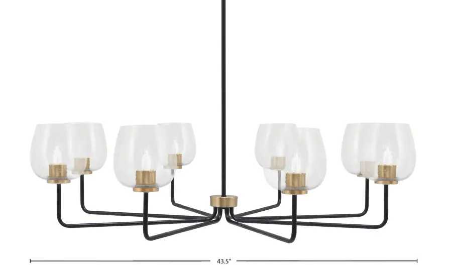 Sandia 8-Light Chandelier with Clear Bubble Glass - Image 1