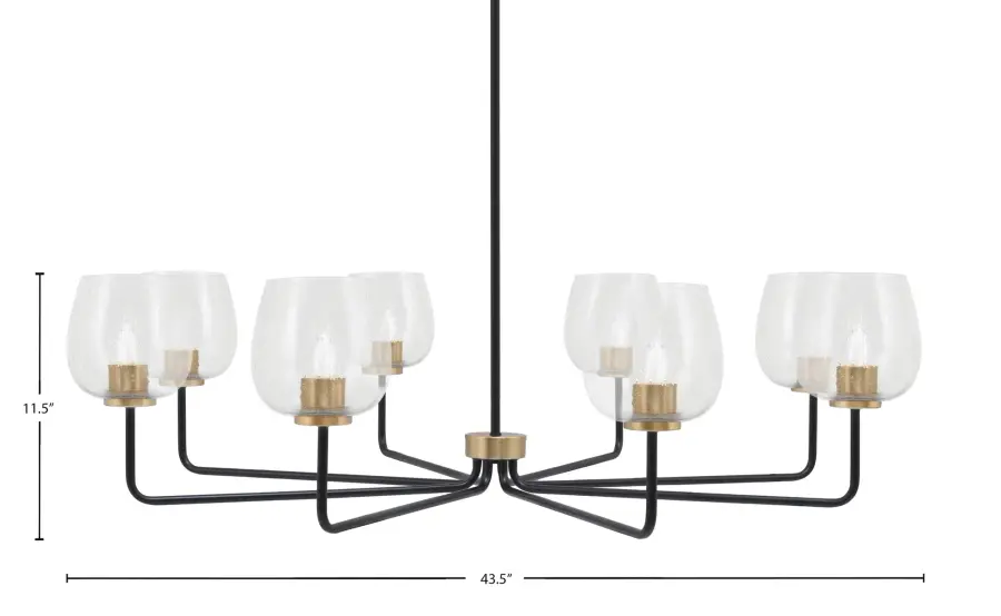 Sandia 8-Light Chandelier with Clear Bubble Glass - Image 2