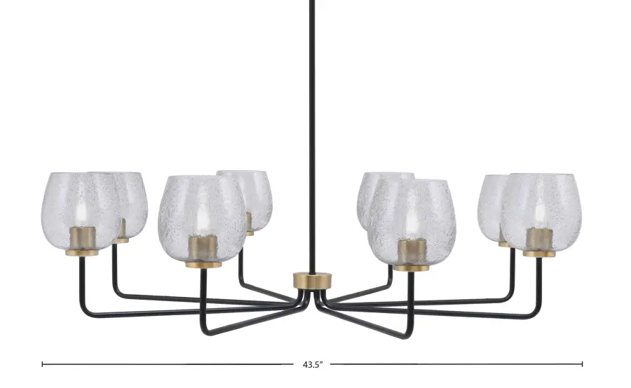 Sandia 8-Light Chandelier with Smoke Bubble Glass - Image 1