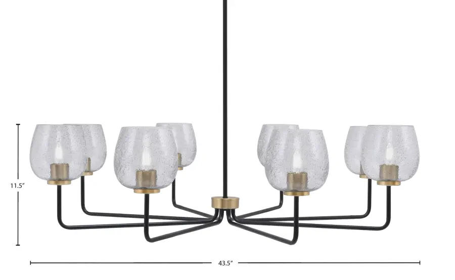 Sandia 8-Light Chandelier with Smoke Bubble Glass - Image 2