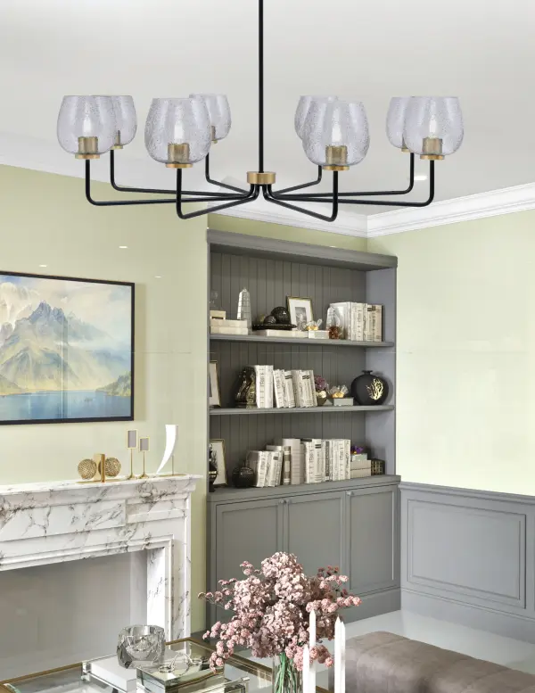 Sandia 8-Light Chandelier with Smoke Bubble Glass - Image 3