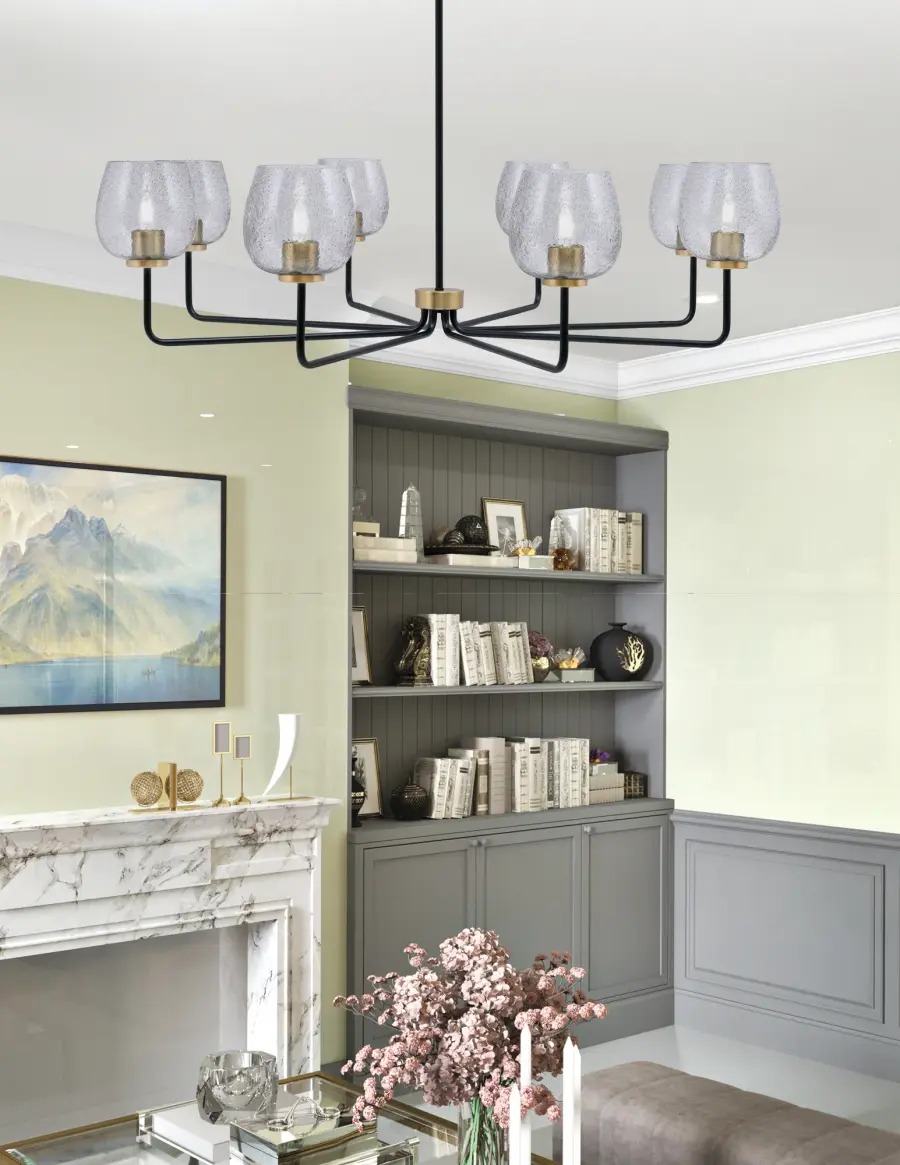 Sandia 8-Light Chandelier with Smoke Bubble Glass - Image 3