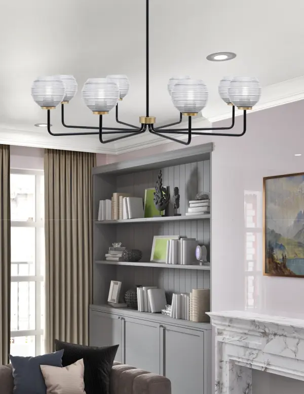 Bold Two-Tone Linear Chandelier Perfect for Modern Dining Spaces - Image 3