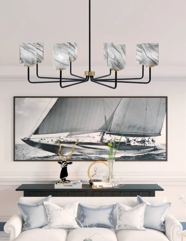 Bold Linear Design with Striking Two-Tone Finish and Artisan Glass - Image 3