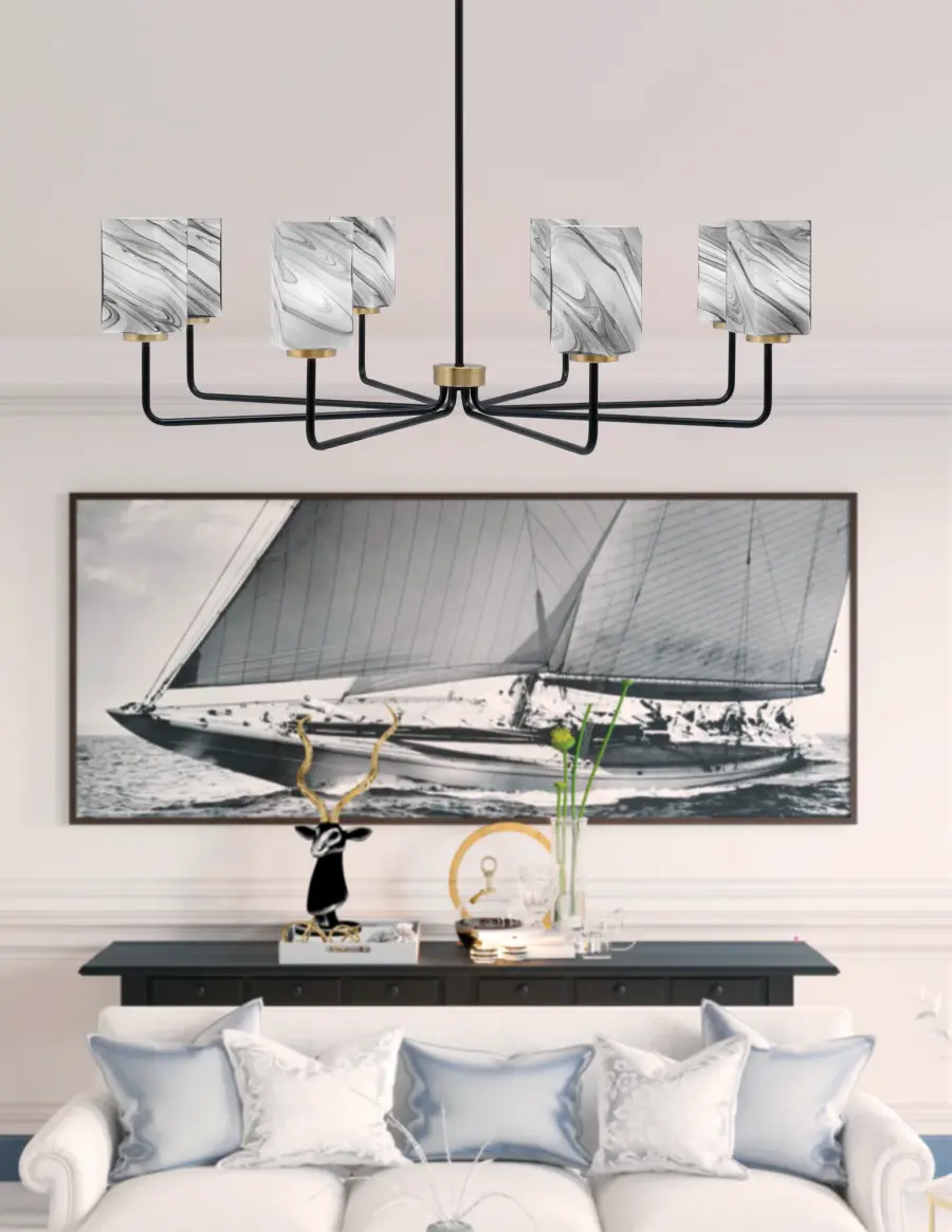 Bold Linear Design with Striking Two-Tone Finish and Artisan Glass - Image 3