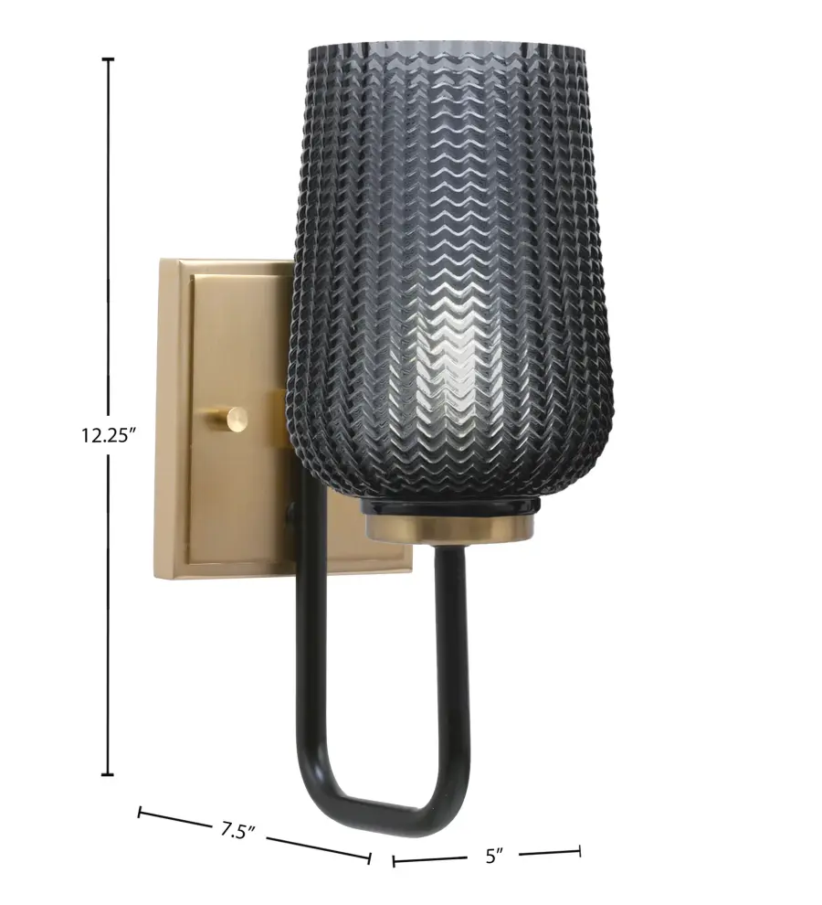 Sandia Wall Sconce with Smoke Textured Glass - Image 2