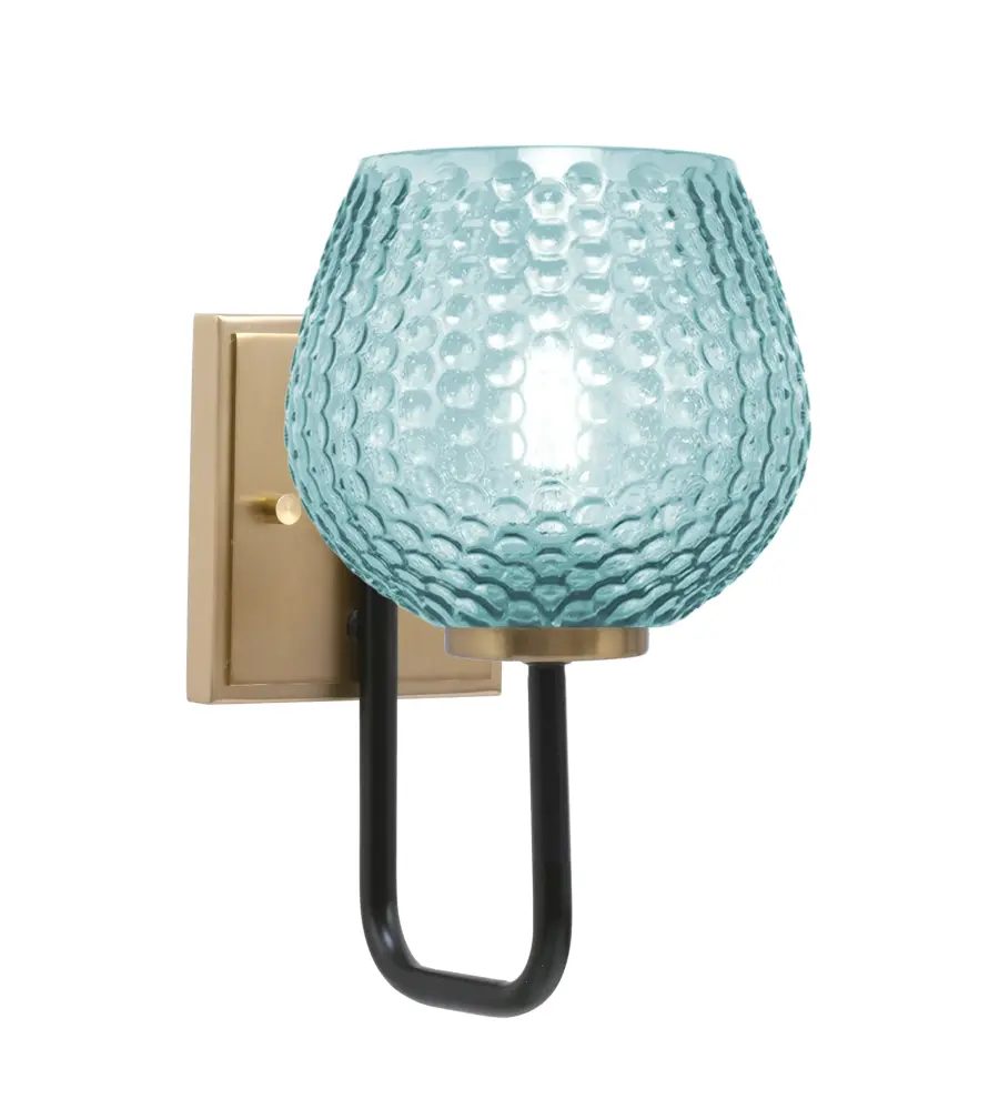 Sandia Wall Sconce with Turquoise Textured Glass - Image 1