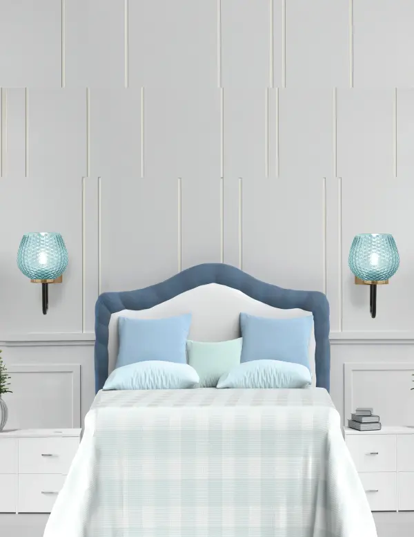 Sandia Wall Sconce with Turquoise Textured Glass - Image 3