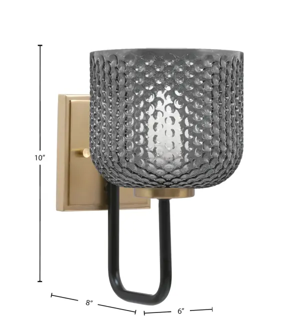 Sandia Wall Sconce with Smoke Textured Glass - Image 2