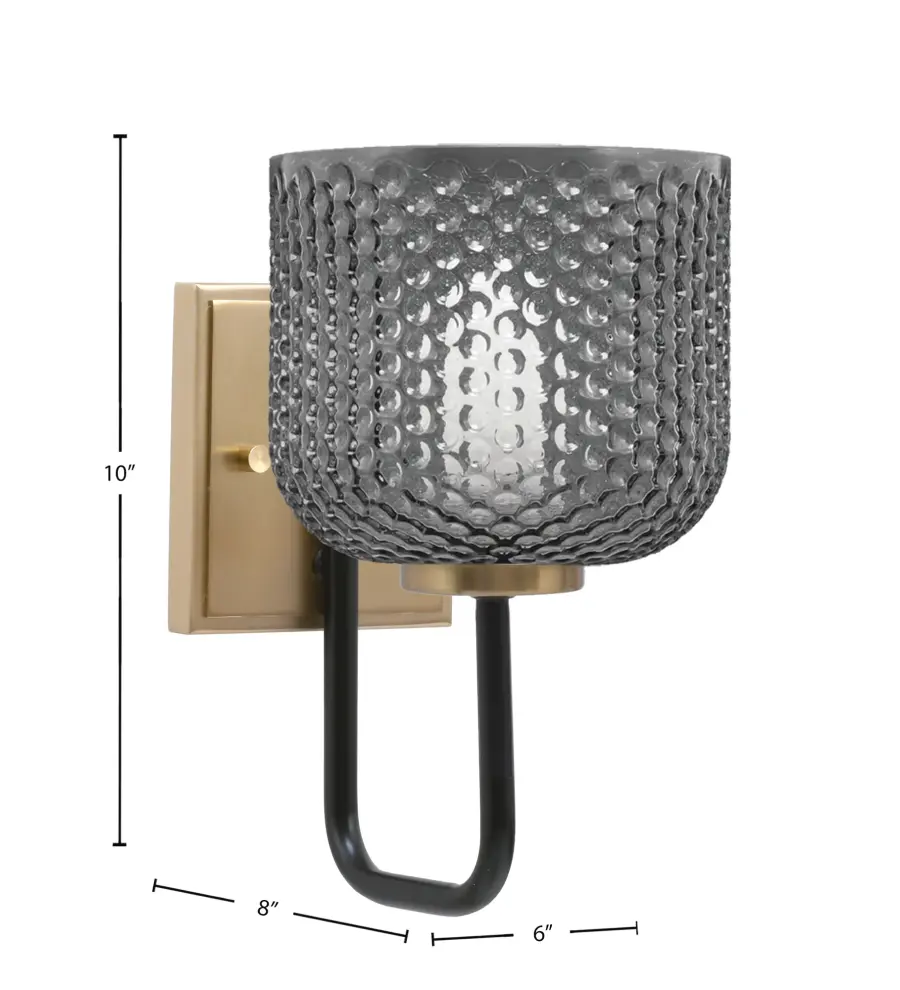 Sandia Wall Sconce with Smoke Textured Glass - Image 2