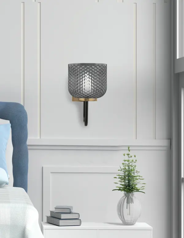 Sandia Wall Sconce with Smoke Textured Glass - Image 3