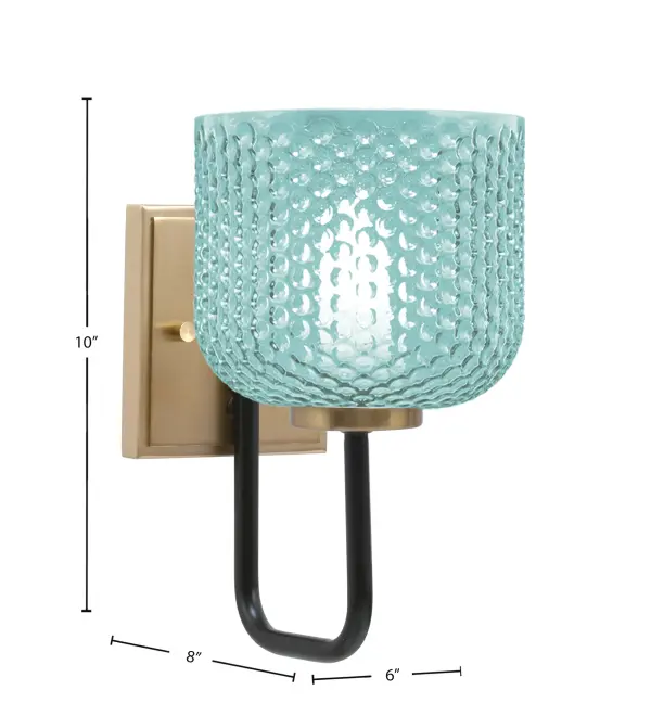 Sandia Wall Sconce with Turquoise Glass - Image 2