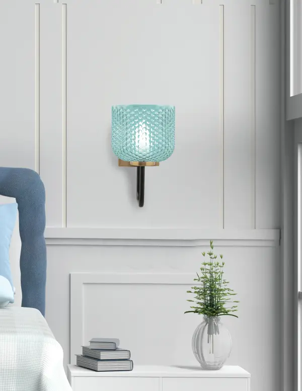 Sandia Wall Sconce with Turquoise Glass - Image 3