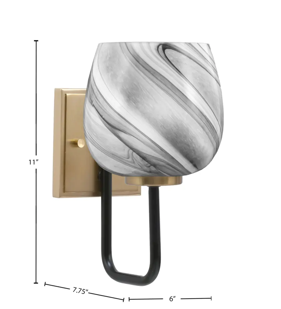 Sandia Wall Sconce with Onyx Swirl Glass - Image 2