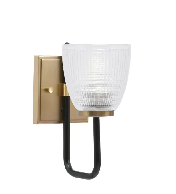 Sandia Wall Sconce with Clear Ribbed Glass - Image 1