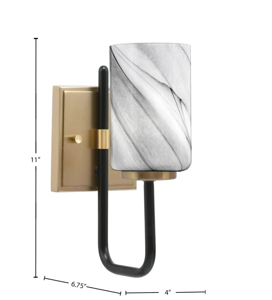 Sandia Wall Sconce with Clear Ribbed Glass - Image 2