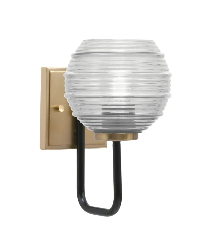 Sandia Wall Sconce with Clear Ribbed Glass - Image 1