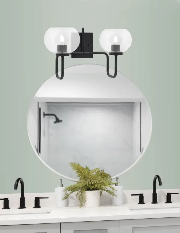 Modern Industrial Bath Bar with Distinctive Bubble Glass Design - Image 3