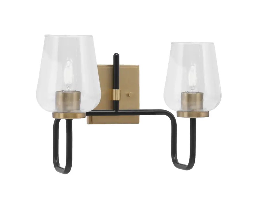 Modern Two-Tone Bath Bar with Distinctive Bubble Glass Shades - Image 1