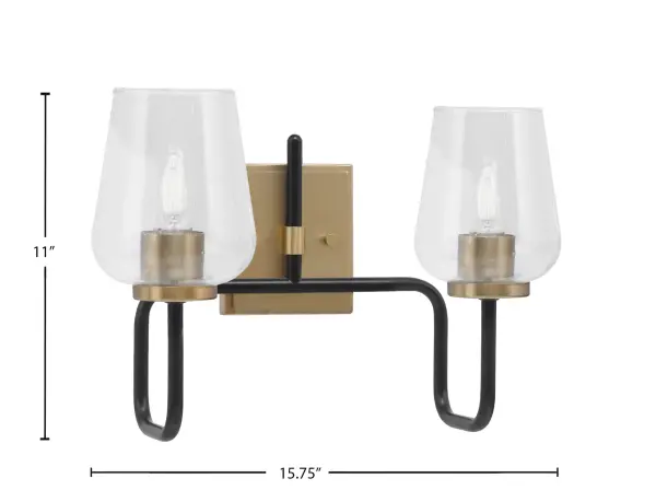 Modern Two-Tone Bath Bar with Distinctive Bubble Glass Shades - Image 2