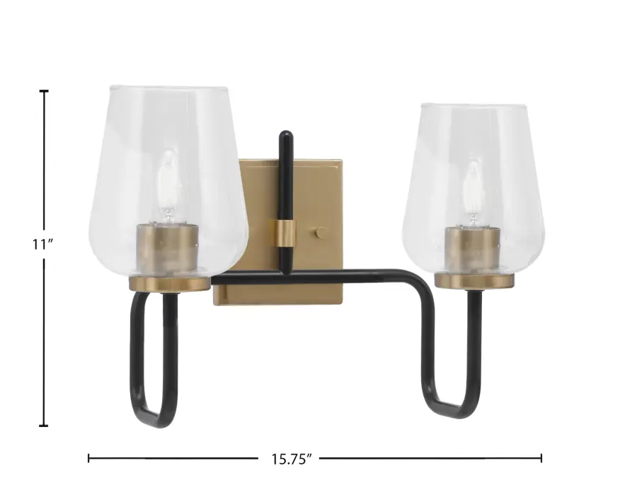 Modern Two-Tone Bath Bar with Distinctive Bubble Glass Shades - Image 2