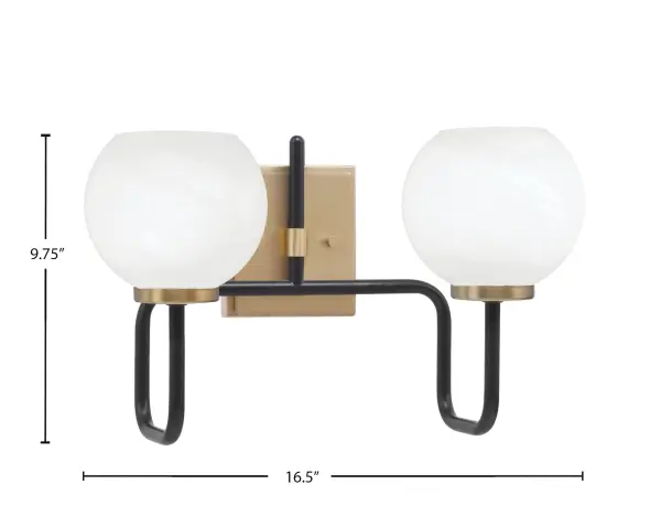 Elegant Two-Tone Bath Bar with Soft Marble Glass Diffusion - Image 2