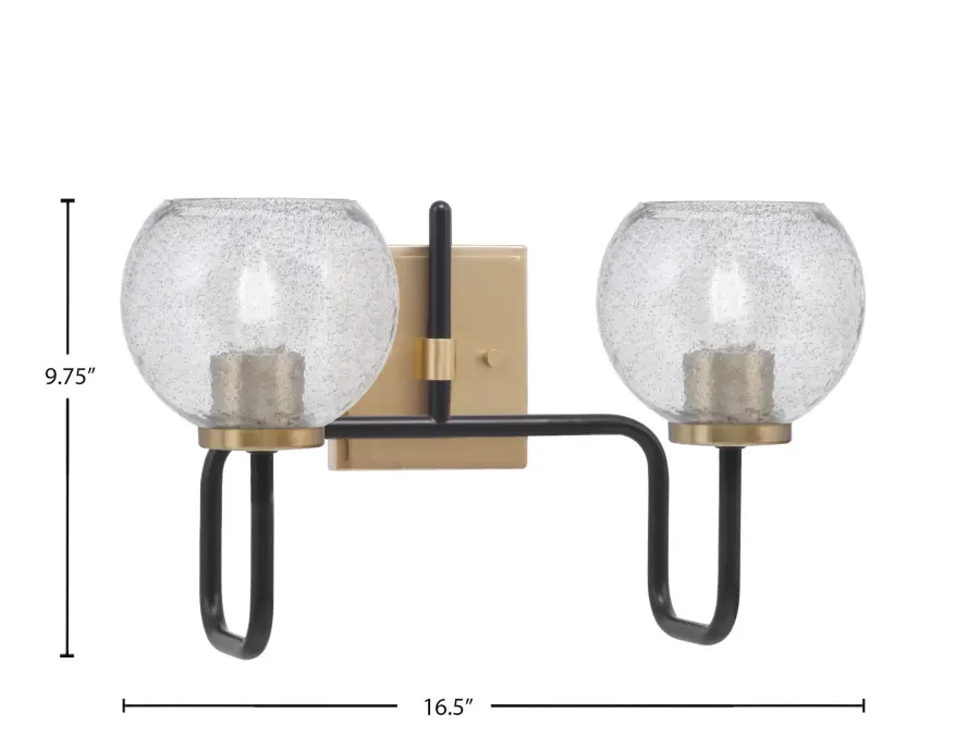 Modern Two-Tone Bath Bar with Textured Glass Shades - Image 2