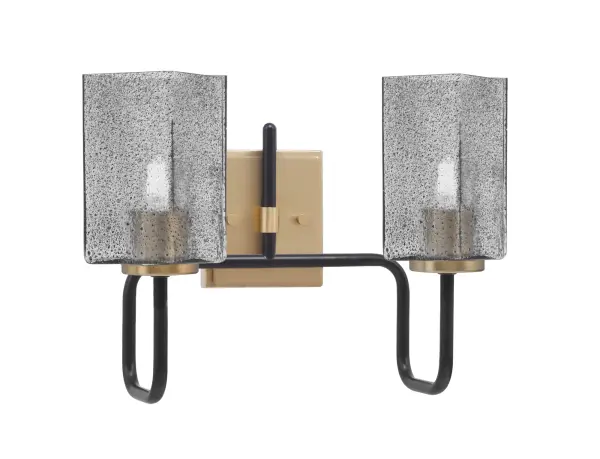 Bold Two-Tone Bath Bar with Textured Glass Creates Dramatic Lighting - Image 1