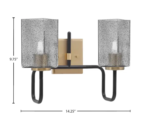 Bold Two-Tone Bath Bar with Textured Glass Creates Dramatic Lighting - Image 2