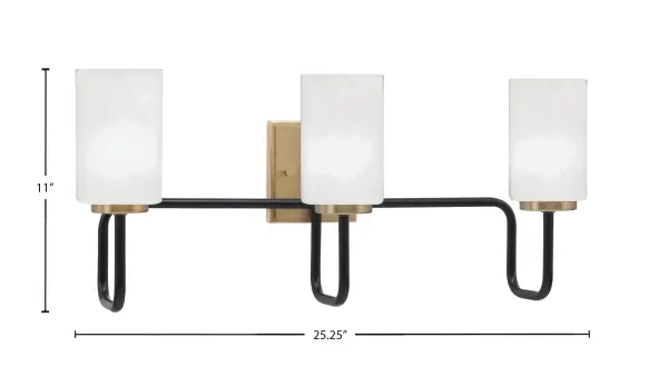 Elegant Two-Tone Bath Bar with Luxurious Marble Glass Shades - Image 2