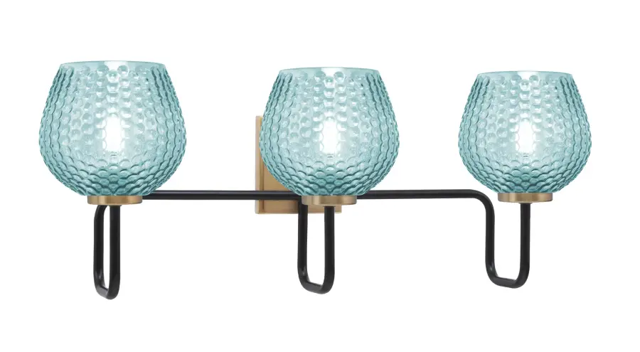 Sandia 3 Light Bath Bar with Turquoise Glass - Image 1