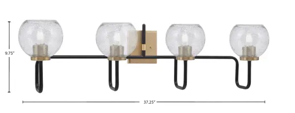 Bold Two-Tone Bath Bar with Distinctive Textured Glass Shades - Image 2