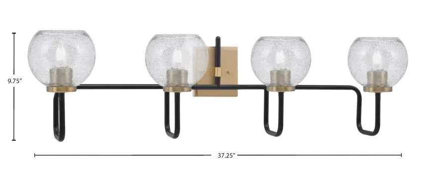 Bold Two-Tone Bath Bar with Distinctive Textured Glass Shades - Image 2