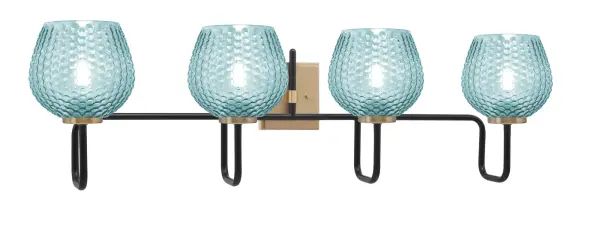 Bold Contemporary Bath Bar with Striking Turquoise Glass Accents - Image 1