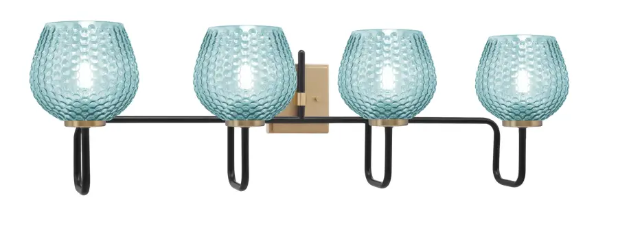 Bold Contemporary Bath Bar with Striking Turquoise Glass Accents - Image 1