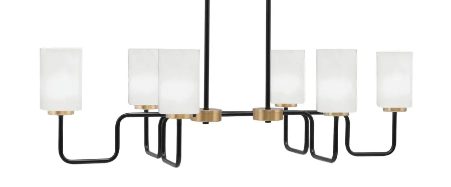 Sandia 6 Light Island Light in Matte Black & New Age Brass - Image 1