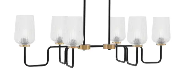 Sandia 6-Light Island Light in Matte Black & New Age Brass - Image 1