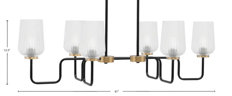 Sandia 6-Light Island Light in Matte Black & New Age Brass - Image 2