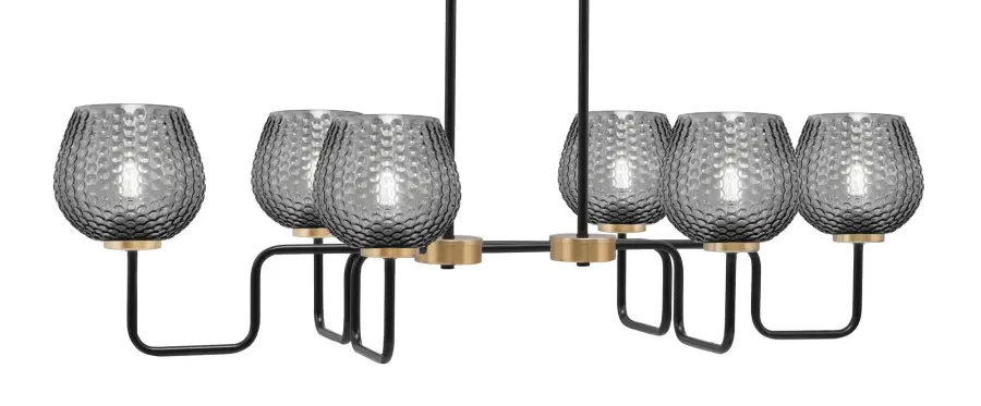 Sandia 6-Light Island Light in Matte Black & New Age Brass - Image 1