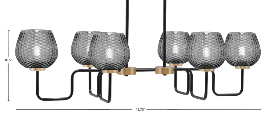 Sandia 6-Light Island Light in Matte Black & New Age Brass - Image 2