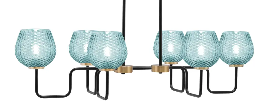 Sandia 6-Light Island Light with Turquoise Glass - Image 1