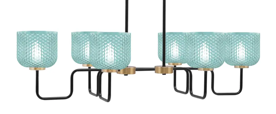 Sandia 6-Light Island Light with Turquoise Glass - Image 1