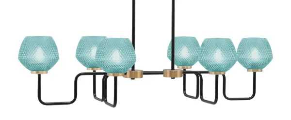Sandia 6-Light Island Light with Turquoise Glass - Image 1