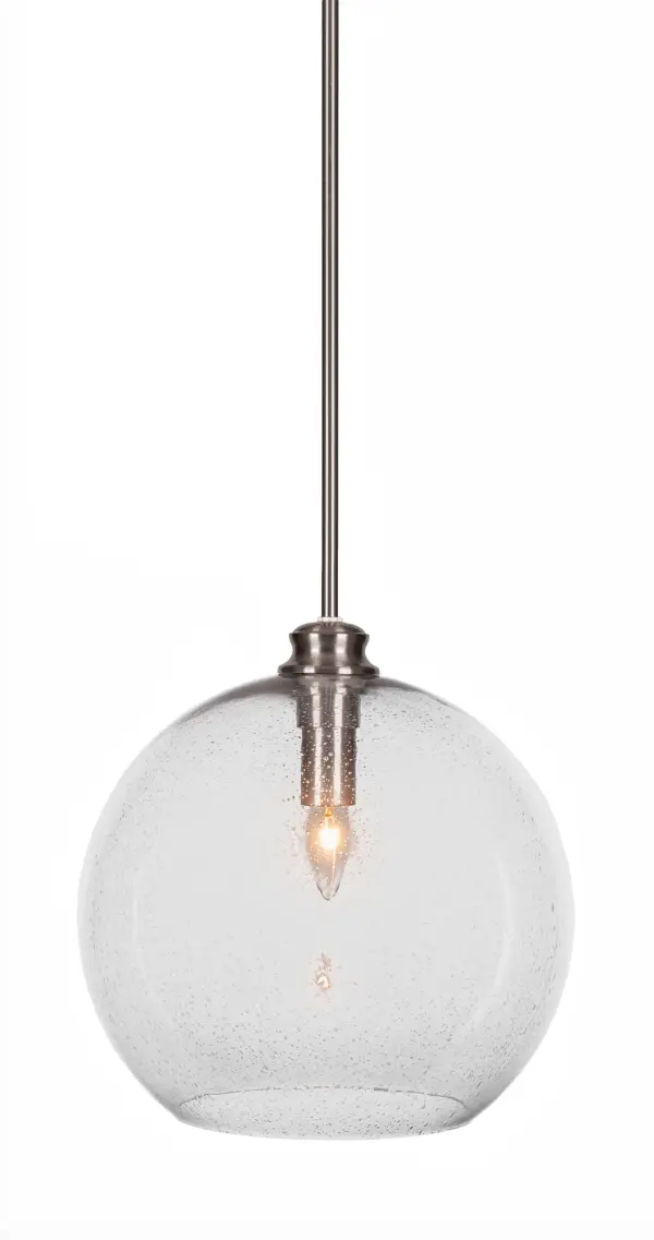 Kimbro Stem Hung Pendant with Clear Bubble Glass - Image 1